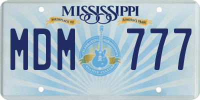 MS license plate MDM777