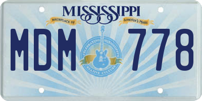 MS license plate MDM778