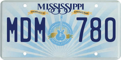 MS license plate MDM780