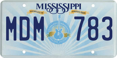 MS license plate MDM783