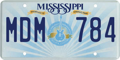 MS license plate MDM784