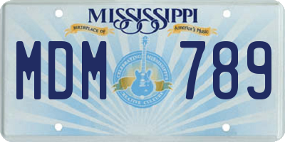 MS license plate MDM789