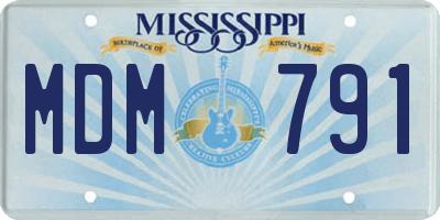 MS license plate MDM791