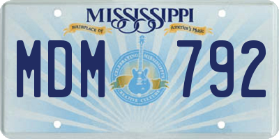 MS license plate MDM792