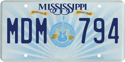 MS license plate MDM794