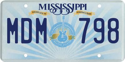 MS license plate MDM798