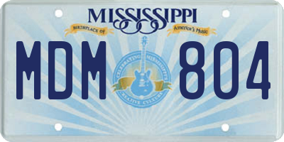 MS license plate MDM804
