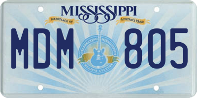 MS license plate MDM805