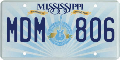 MS license plate MDM806