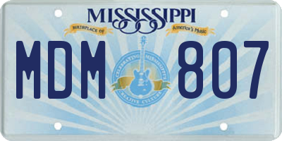 MS license plate MDM807