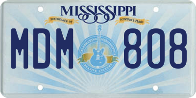 MS license plate MDM808