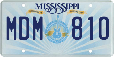 MS license plate MDM810