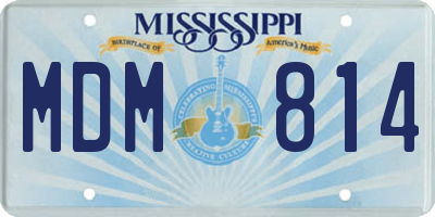 MS license plate MDM814