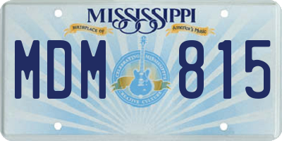 MS license plate MDM815