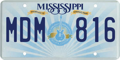 MS license plate MDM816
