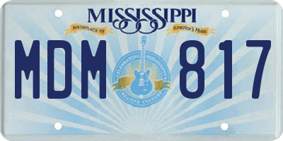 MS license plate MDM817