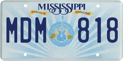 MS license plate MDM818