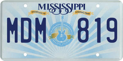 MS license plate MDM819