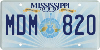 MS license plate MDM820