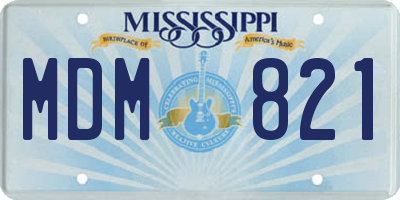 MS license plate MDM821