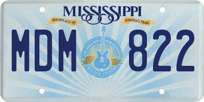 MS license plate MDM822