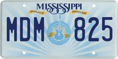 MS license plate MDM825