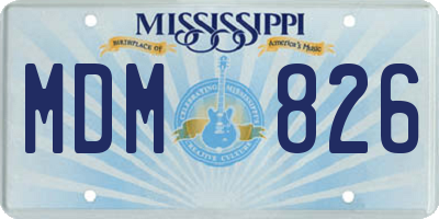MS license plate MDM826