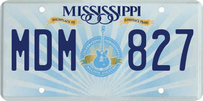 MS license plate MDM827