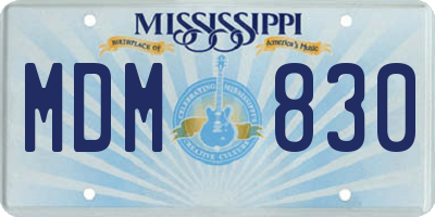 MS license plate MDM830