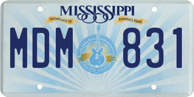 MS license plate MDM831