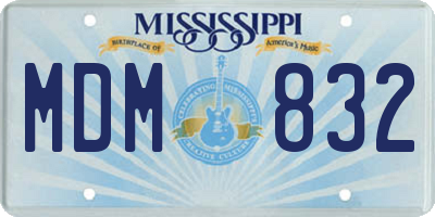 MS license plate MDM832