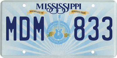 MS license plate MDM833