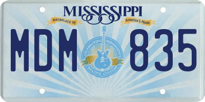 MS license plate MDM835