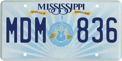 MS license plate MDM836