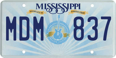 MS license plate MDM837