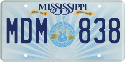 MS license plate MDM838