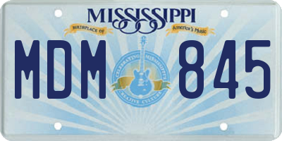 MS license plate MDM845