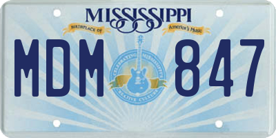 MS license plate MDM847