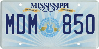 MS license plate MDM850