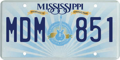 MS license plate MDM851