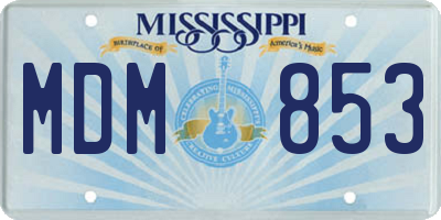 MS license plate MDM853