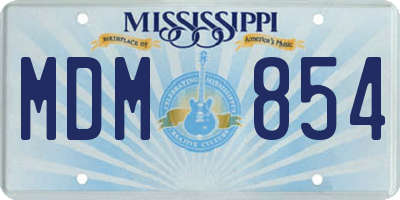 MS license plate MDM854