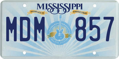 MS license plate MDM857