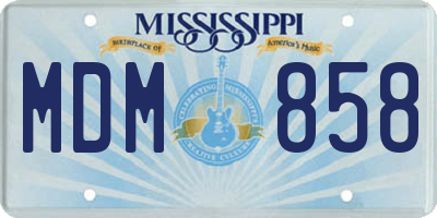 MS license plate MDM858