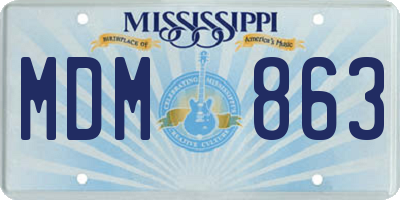 MS license plate MDM863