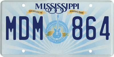 MS license plate MDM864