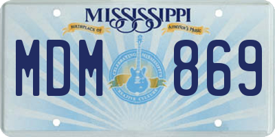 MS license plate MDM869