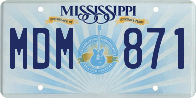 MS license plate MDM871
