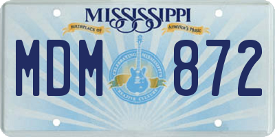 MS license plate MDM872