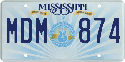MS license plate MDM874